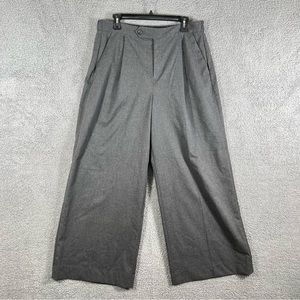 Banana Republic Womens High Rise Trouser Sz 12 Gray Wide Leg Elastic Waist Pants